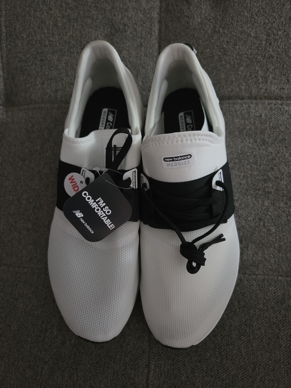 New Balance Women's White and Black Slip-On Trainer